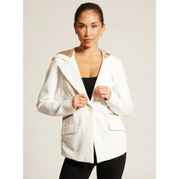 Blanc Noir Gayatri Hooded Blazer in Black - Picture 2 of 5